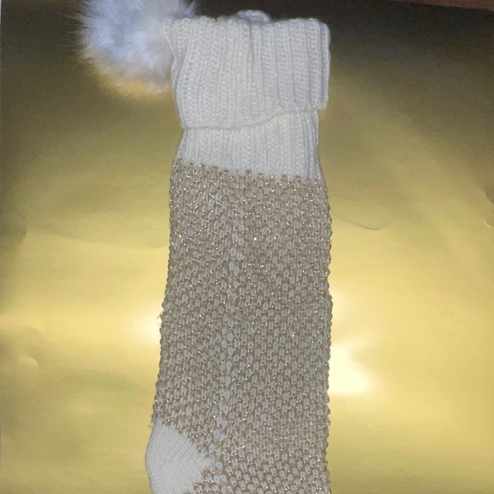 Anthropologie Madison 88 Knit Pom Stocking